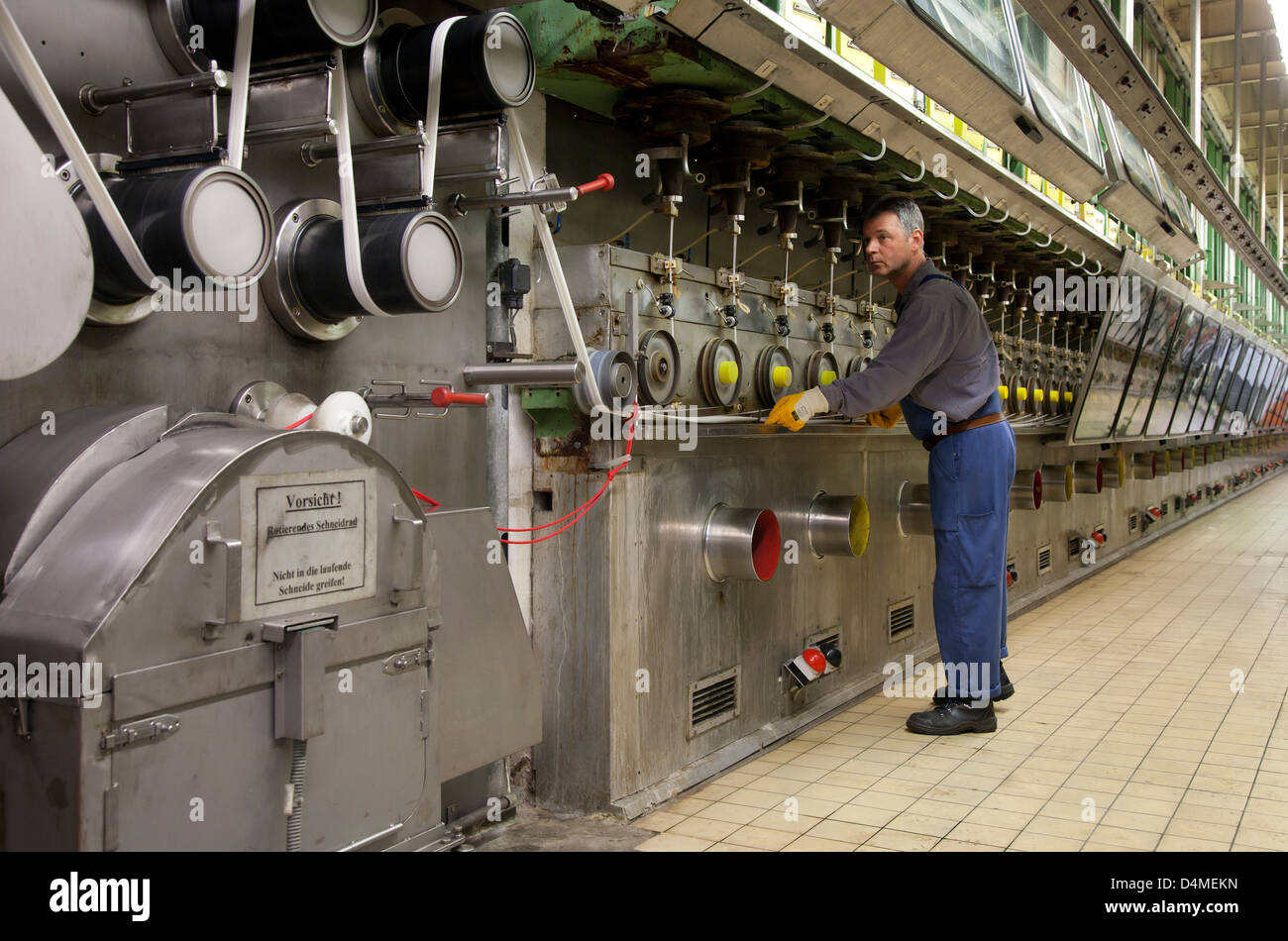 Dormagen, Germany, Dralon GmbH, acrylic fiber production in spinning
