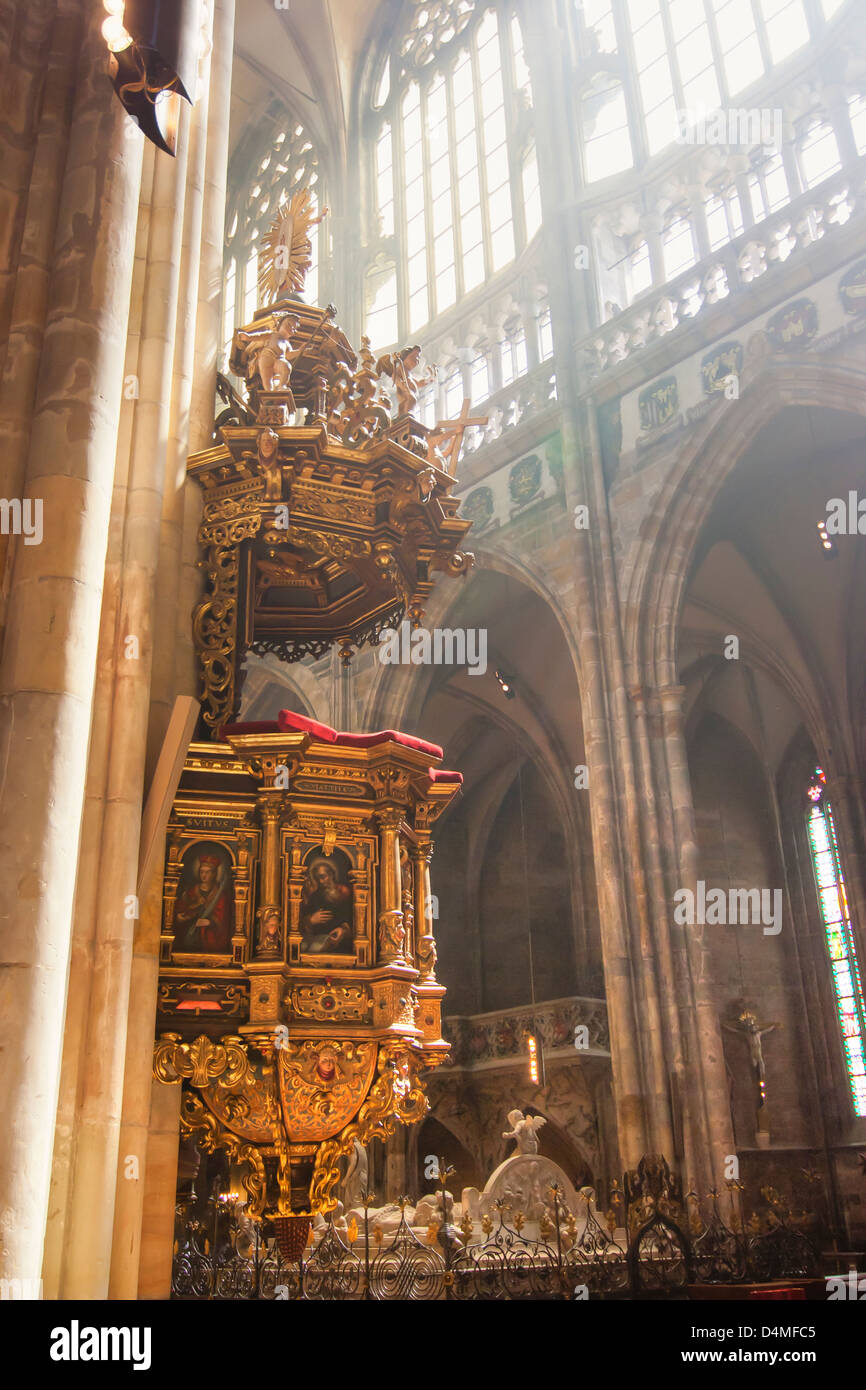Altar - Cathedral of St Vitus in the Prague castle Stock Photo