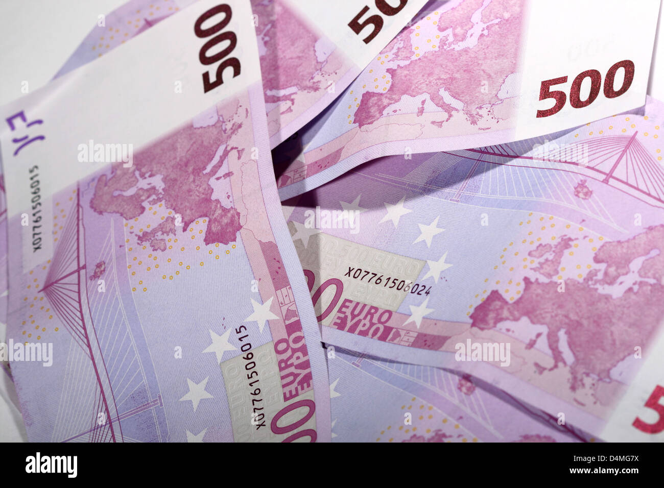 500 euro banknotes macro close up Stock Photo