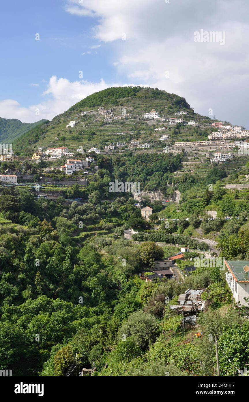 View from Ravello, Italy, across the valley towards Scala Stock Photo -  Alamy
