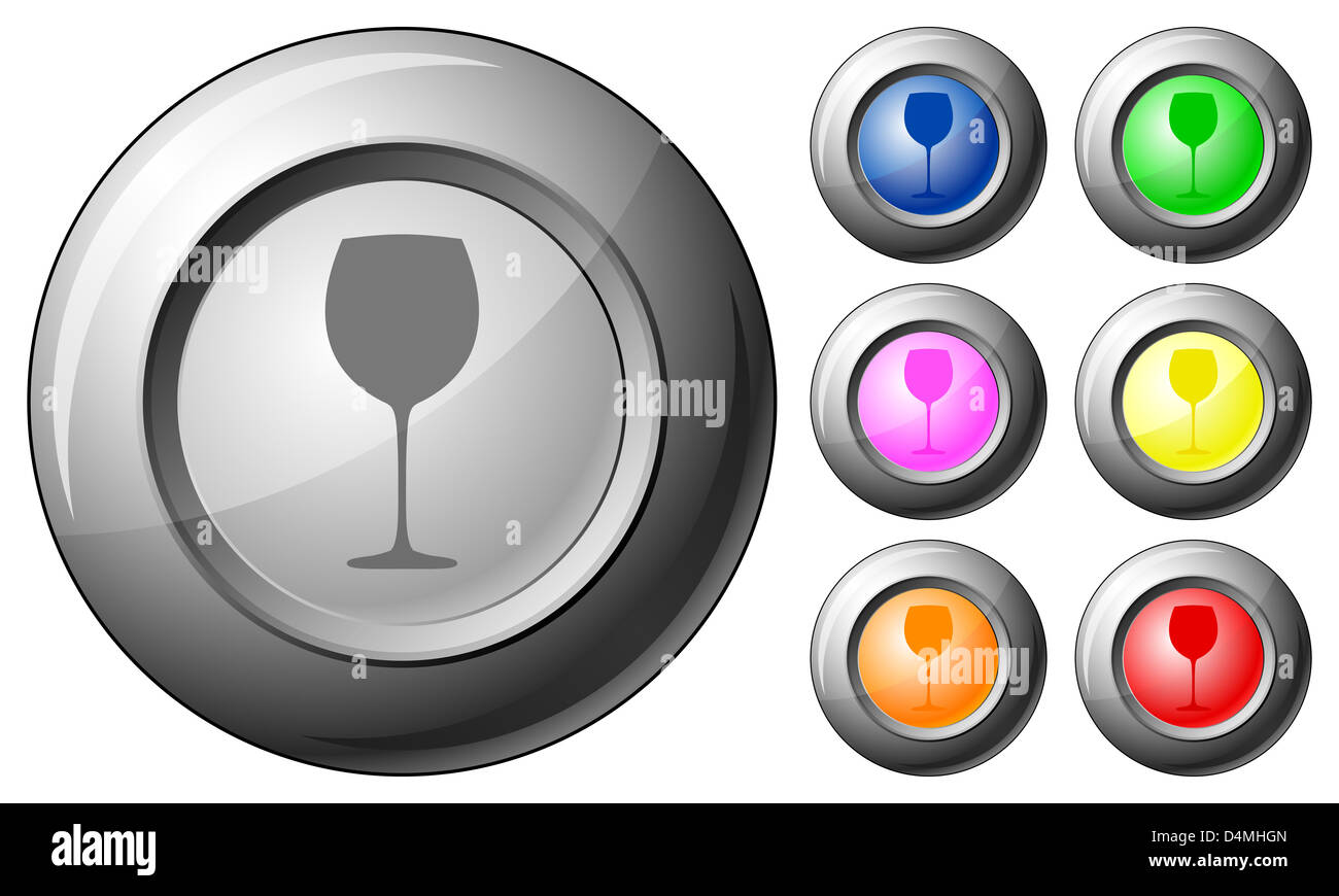 Sphere button glass set on a white background. Vector illustration ...