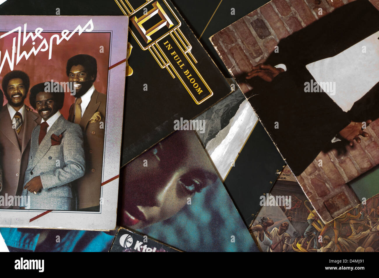 33rpm Vinyl Record Album Sleeves Stock Photo