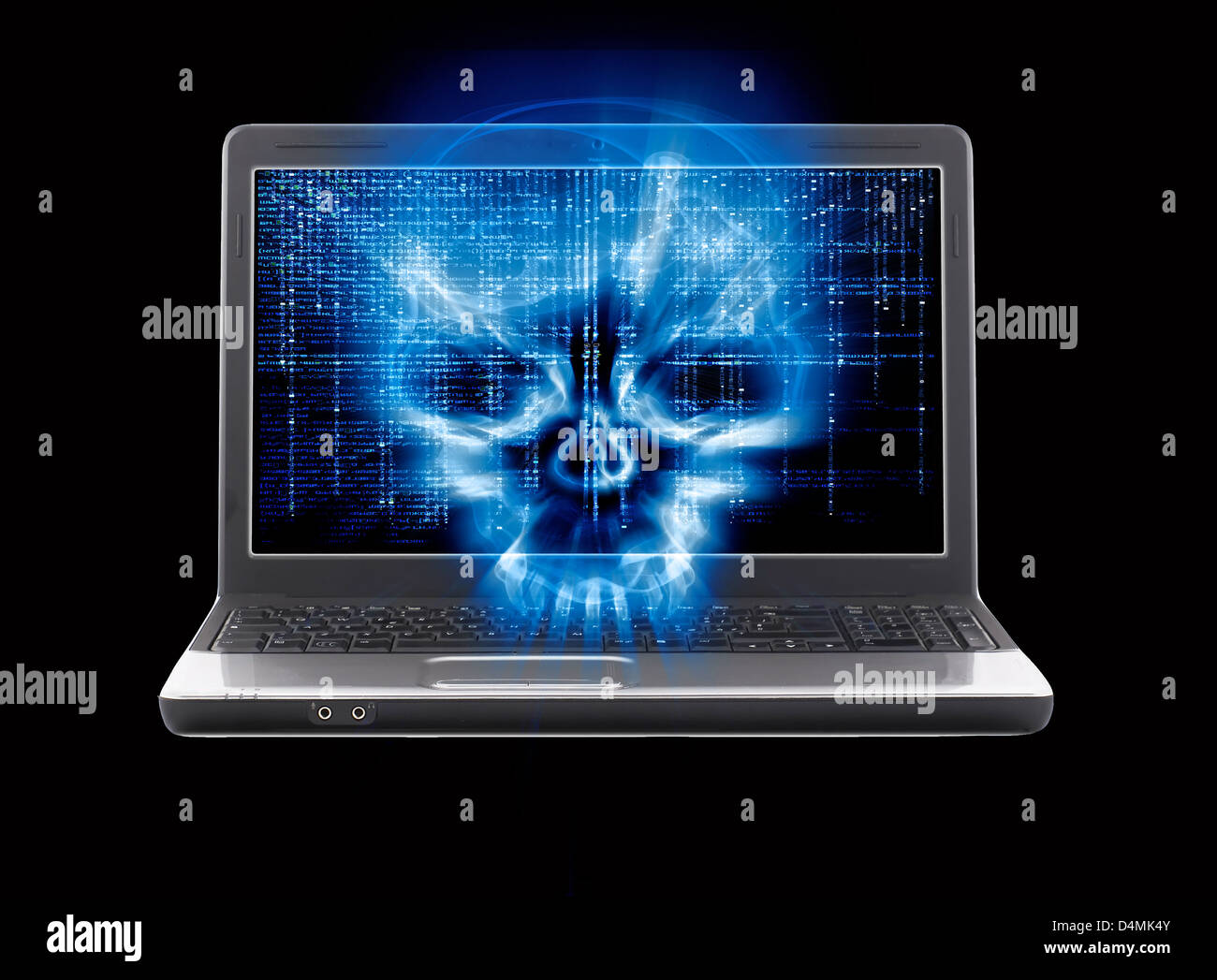 hacker attack concept isolated on black Stock Photo