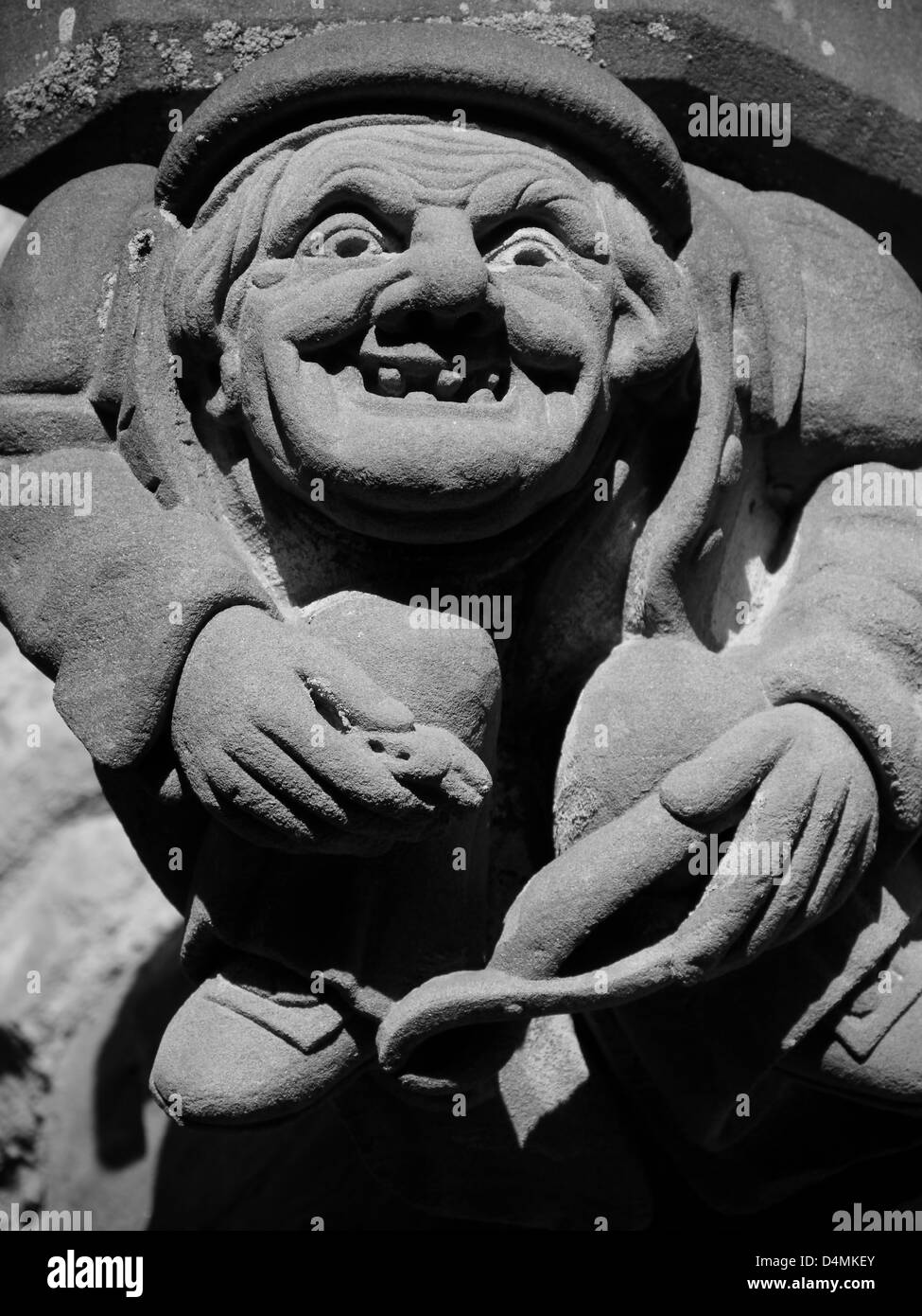 Stone carving Rufford Abbey Country Park the Dukeries Ollerton Nottinghamshire Mediaeval Medieval Cistercian English Heritage Stock Photo