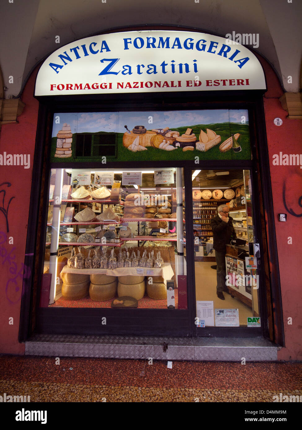 A cheese shop in Bologna Stock Photo Alamy