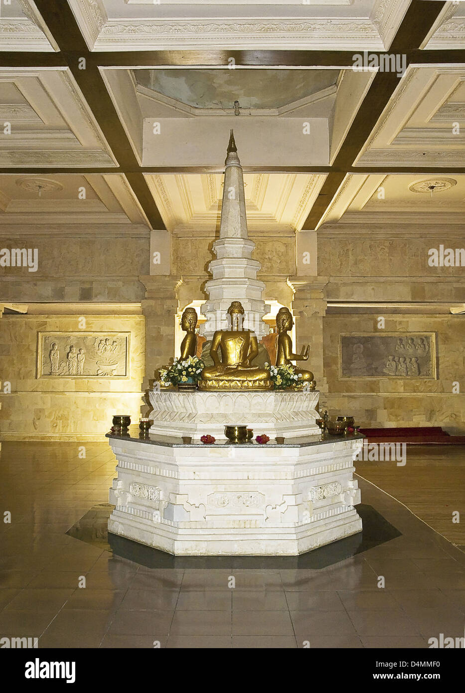 inside a temple of Bali Borobudur Stock Photo