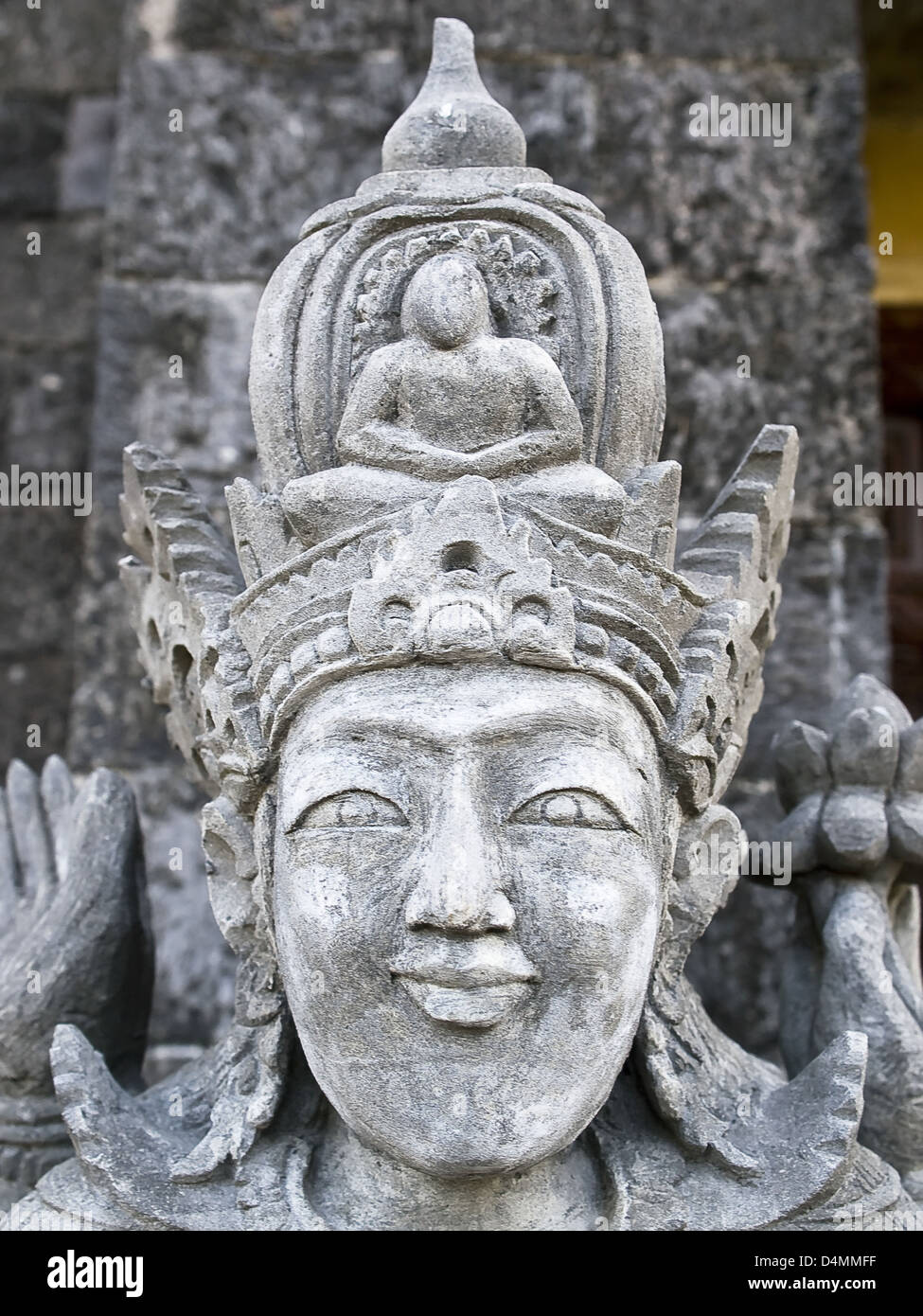 inside a temple of Bali Borobudur Stock Photo