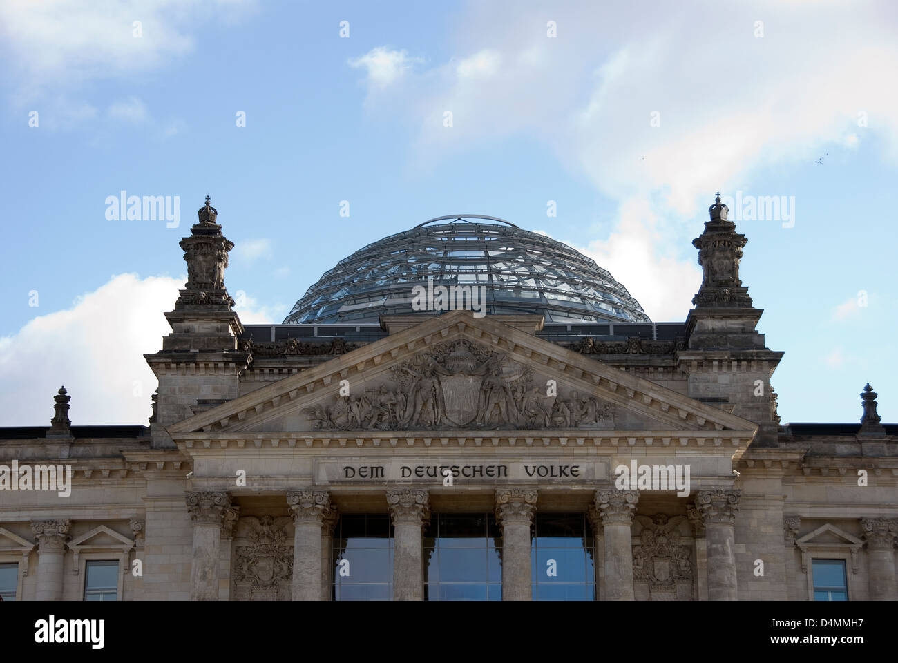 The Reichstag building in Berlin, Germany , It was opened in 1894 as a Parliament of the German Empire and work till today. Stock Photo