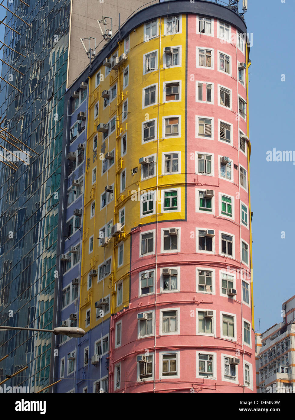 Newly redecorated building in Wan Chai Stock Photo - Alamy
