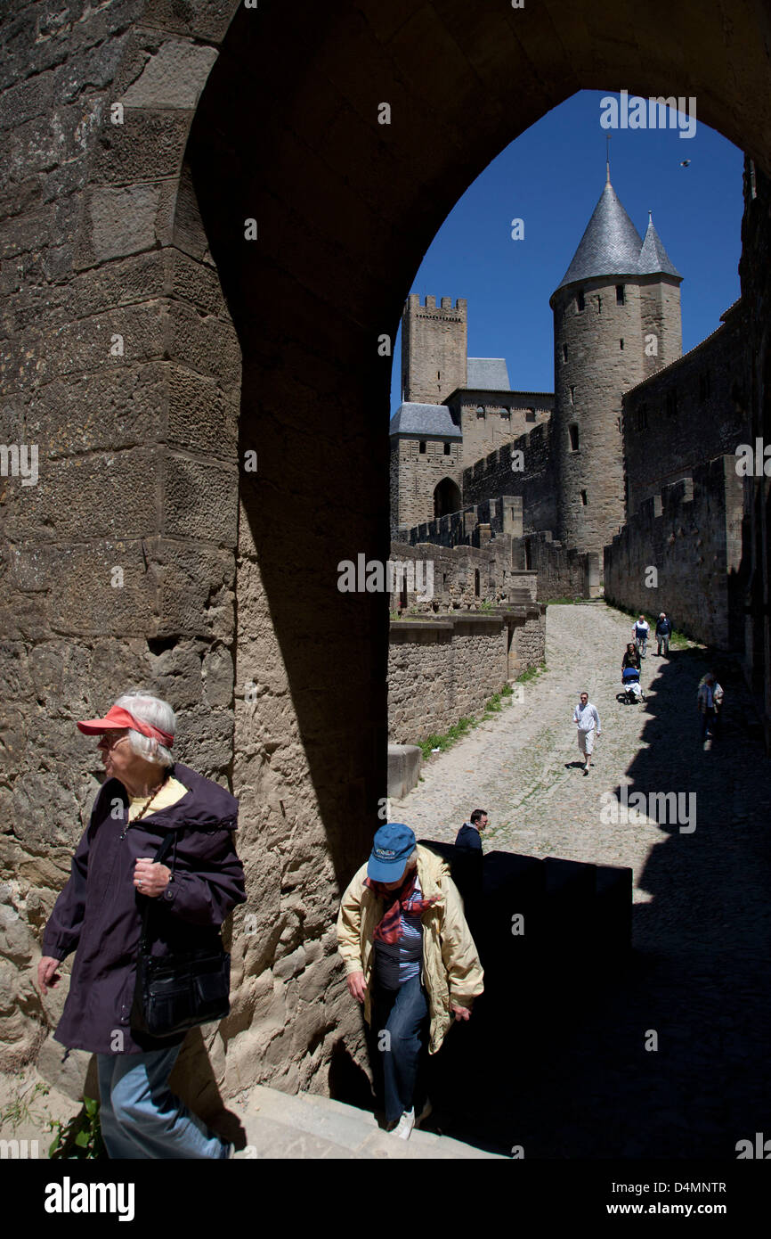 The Cité de Carcassonne is a medieval fortified walled town located in ...