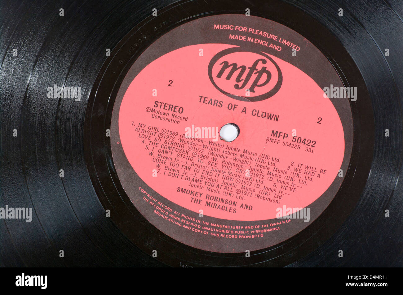 MFP Record Label On A Vinyl LP Record Stock Photo Alamy