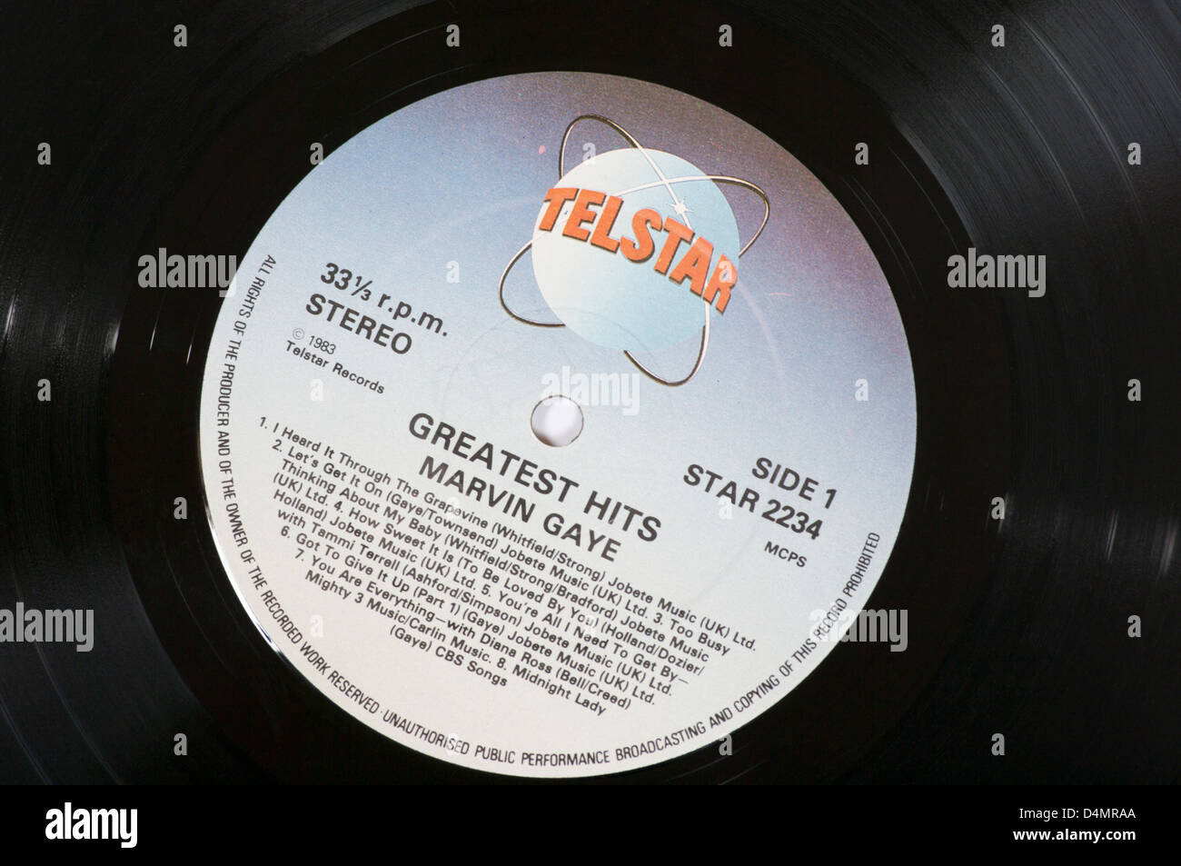 Telstar Record Label On A Vinyl LP Record Stock Photo