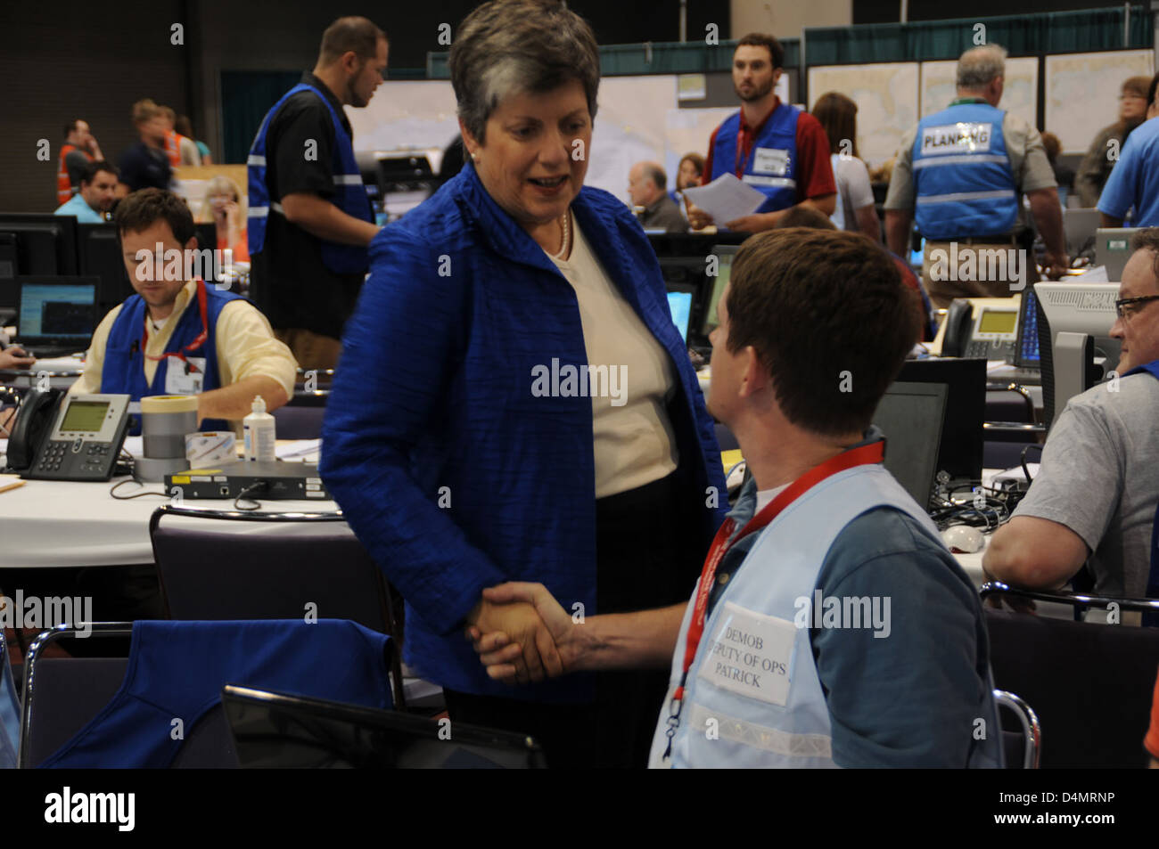 Secretary Janet Napolitano visited the International Olympic Committee (IOC) to discuss security and coordination for the upcoming Olympic Games, emphasizing U.S. support for international sports security. Stock Photo