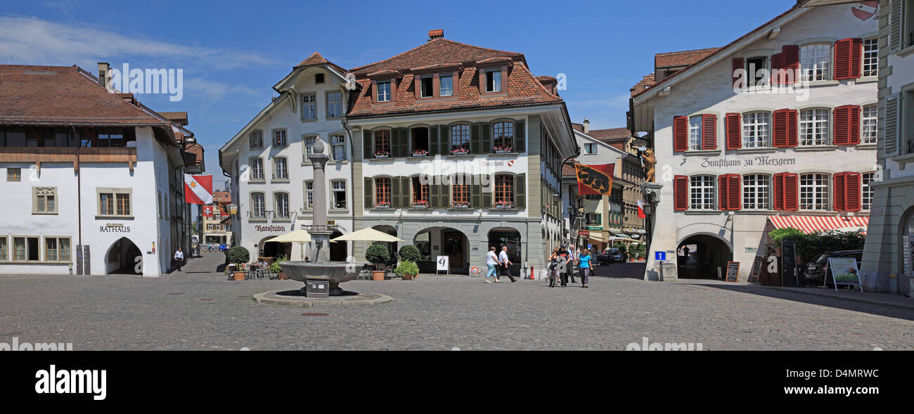 Switzerland, Canton Bern, Thun, Rathausplatz Stock Photo