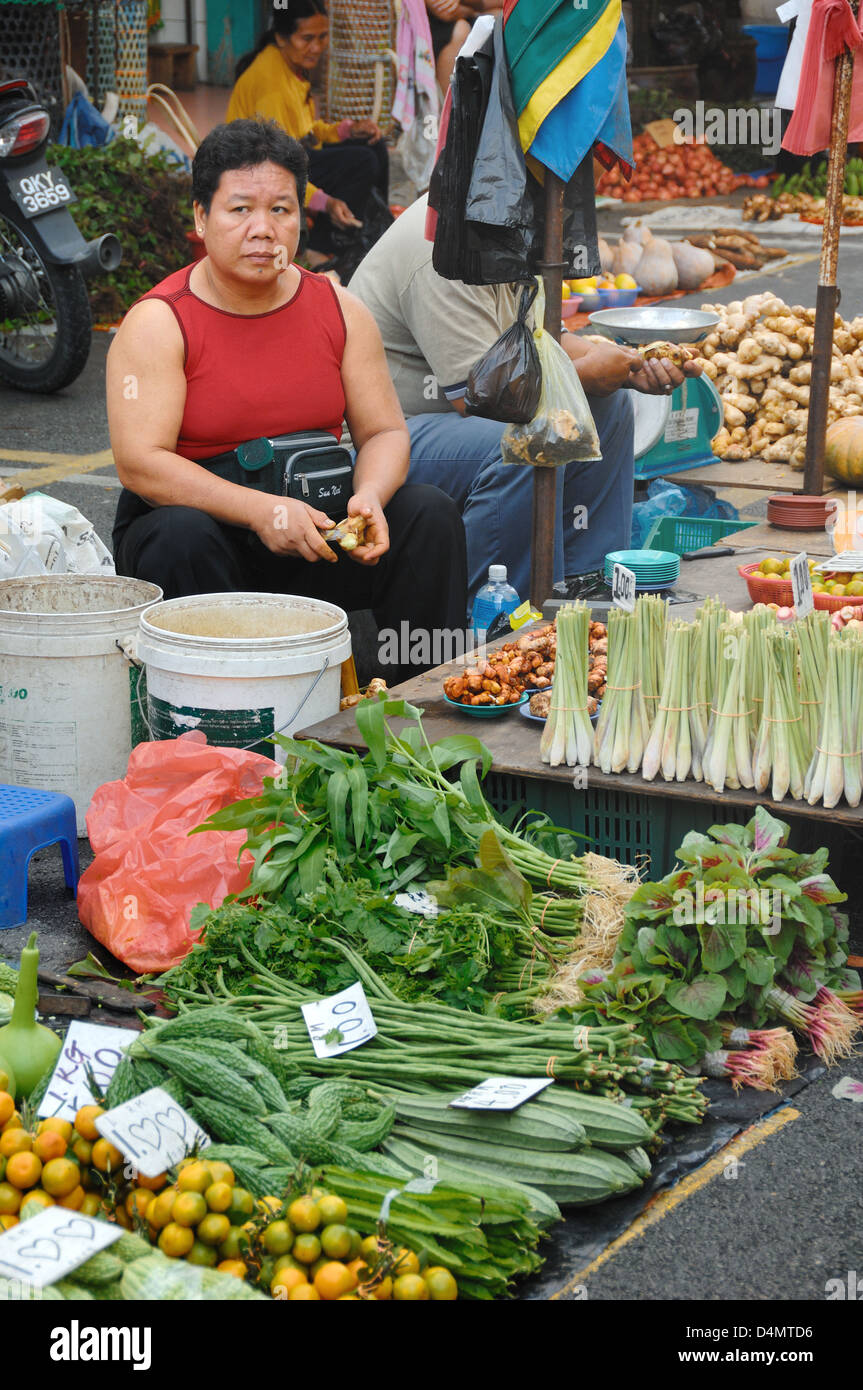 Fruit and Vegetable Stall at Sunday Street Market Kuching Sarawak