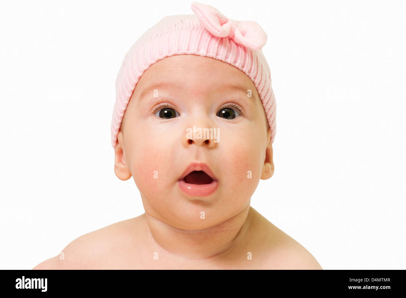 Baby girl on isolated on white Stock Photo - Alamy