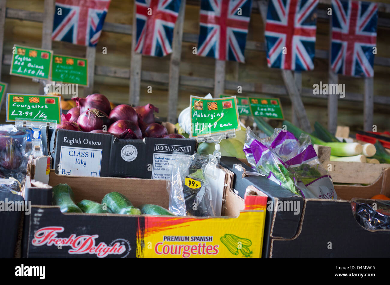 Fresh vegetables from an British farm shop Stock Photo Alamy
