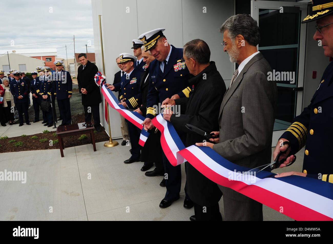 Ribbon cutting ceremony for new building at Cleveland Moorings Stock Photo