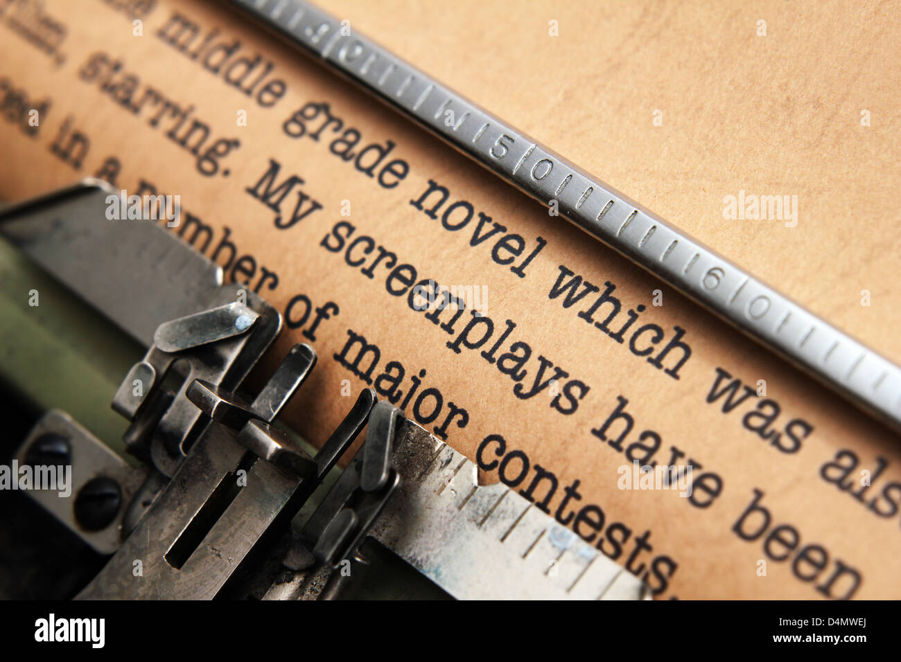 Typewriter and document Stock Photo Alamy