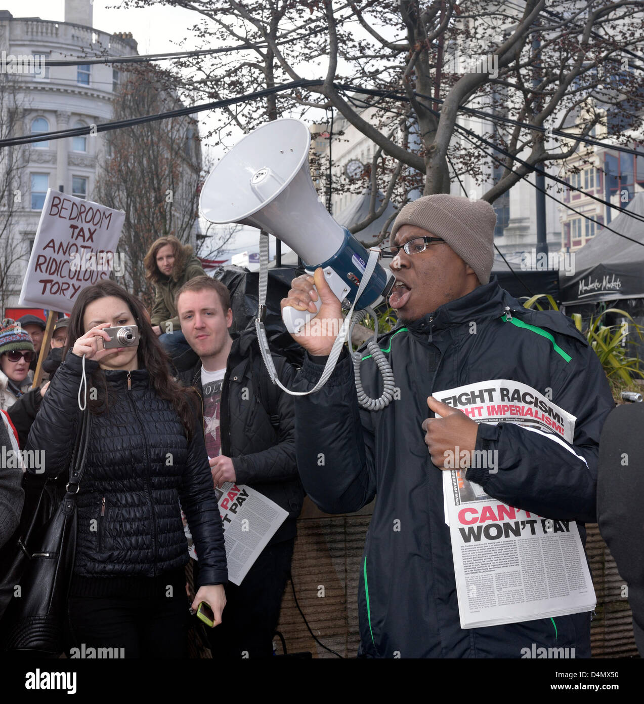 Single Protest University speaker protest hi-res stock photography and images - Alamy