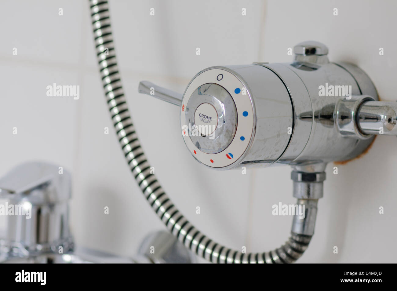 Grohe thermostatic shower mixer Stock Photo
