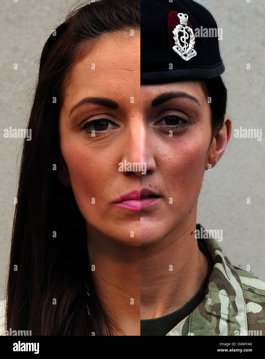 Soldiers during there transition from army life to civilian life Stock Photo