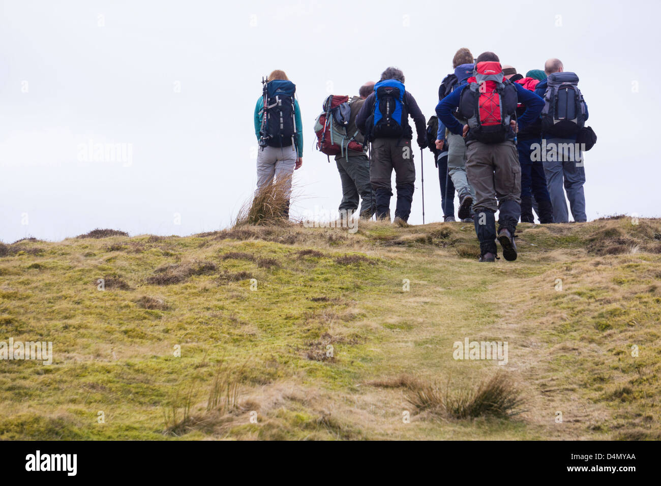 Scenic view hikers ascending hi-res stock photography and images - Alamy
