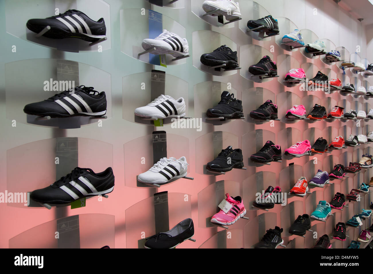 Lviv, Ukraine, sports shoes on display in a shop adidas Stock Photo - Alamy