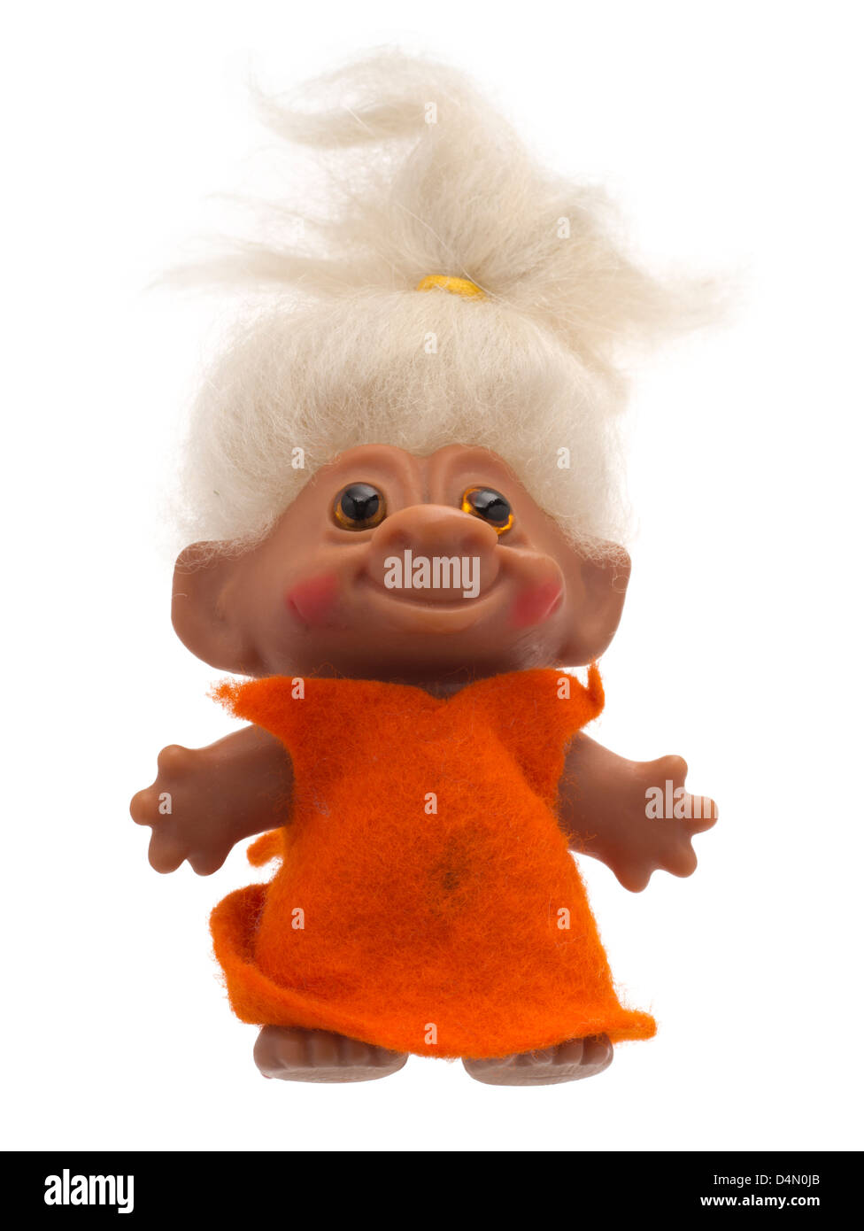 Troll doll from the 1970's dressed in hand made clothes Stock Photo