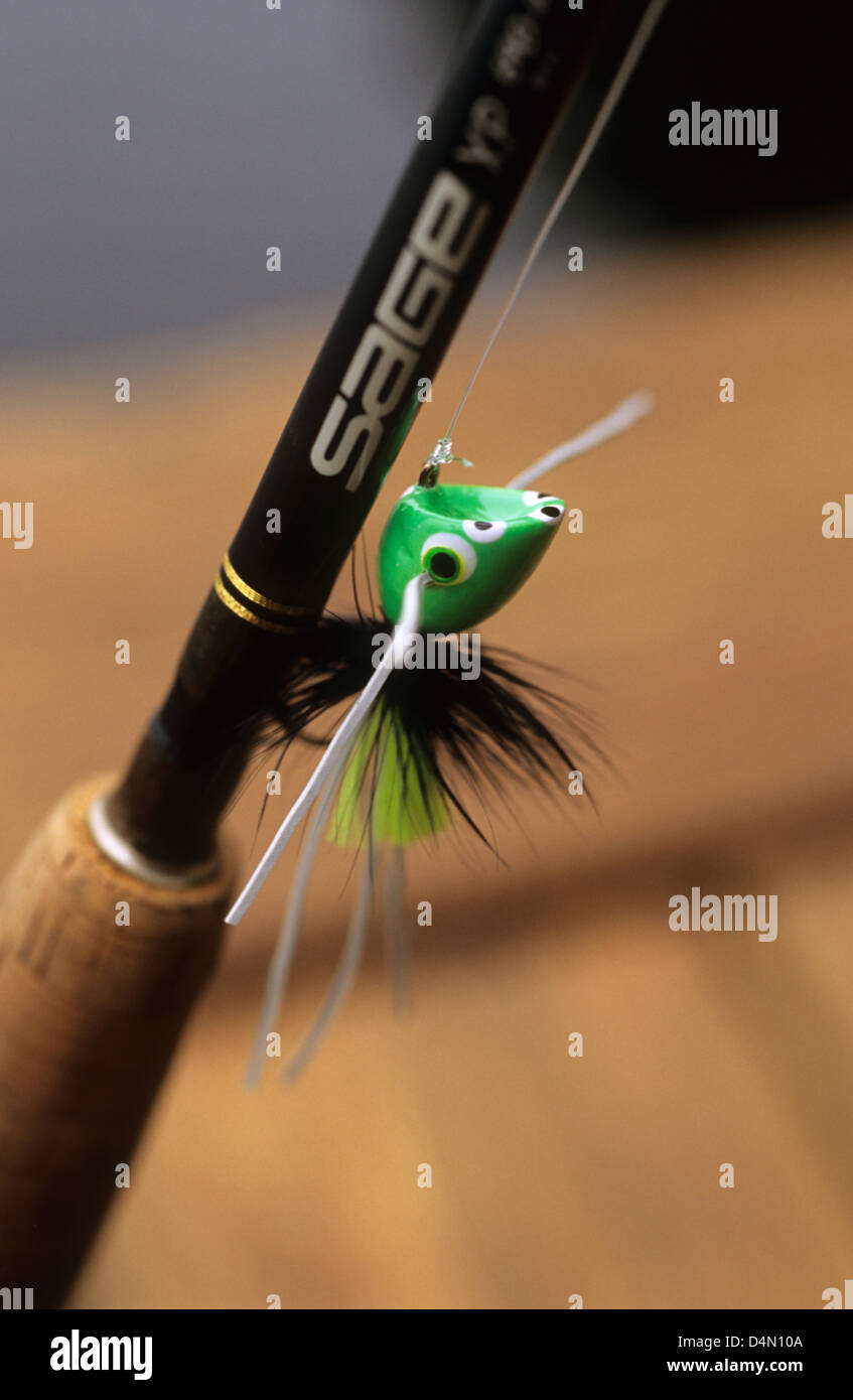 Flies used when fly fishing for largemouth bass, smallmouth bass and  sunfish Stock Photo - Alamy