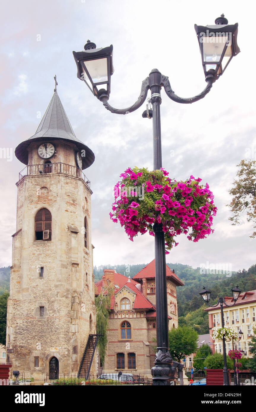 Stephen's Tower, Independence Square, Piatra-Neamt, Transylvania, Romania, Europe Stock Photo