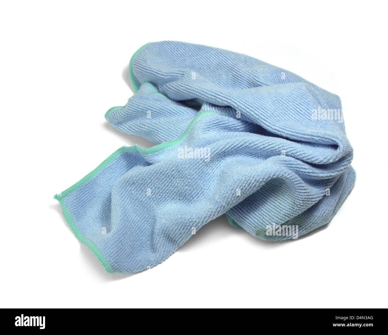 studio photography of a blue microfiber duster isolated on white with ...