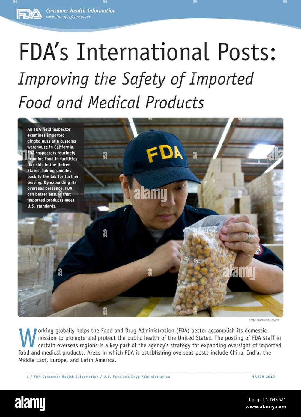 FDA's International Posts: Improving the Safety of Imported Food and Medical Products Stock Photo