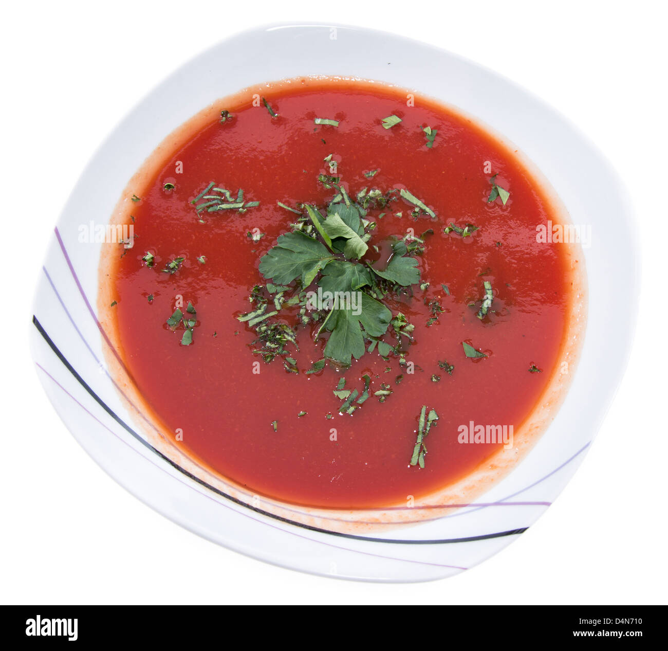 Tomato cream soup on Cut Out Stock Images & Pictures - Alamy