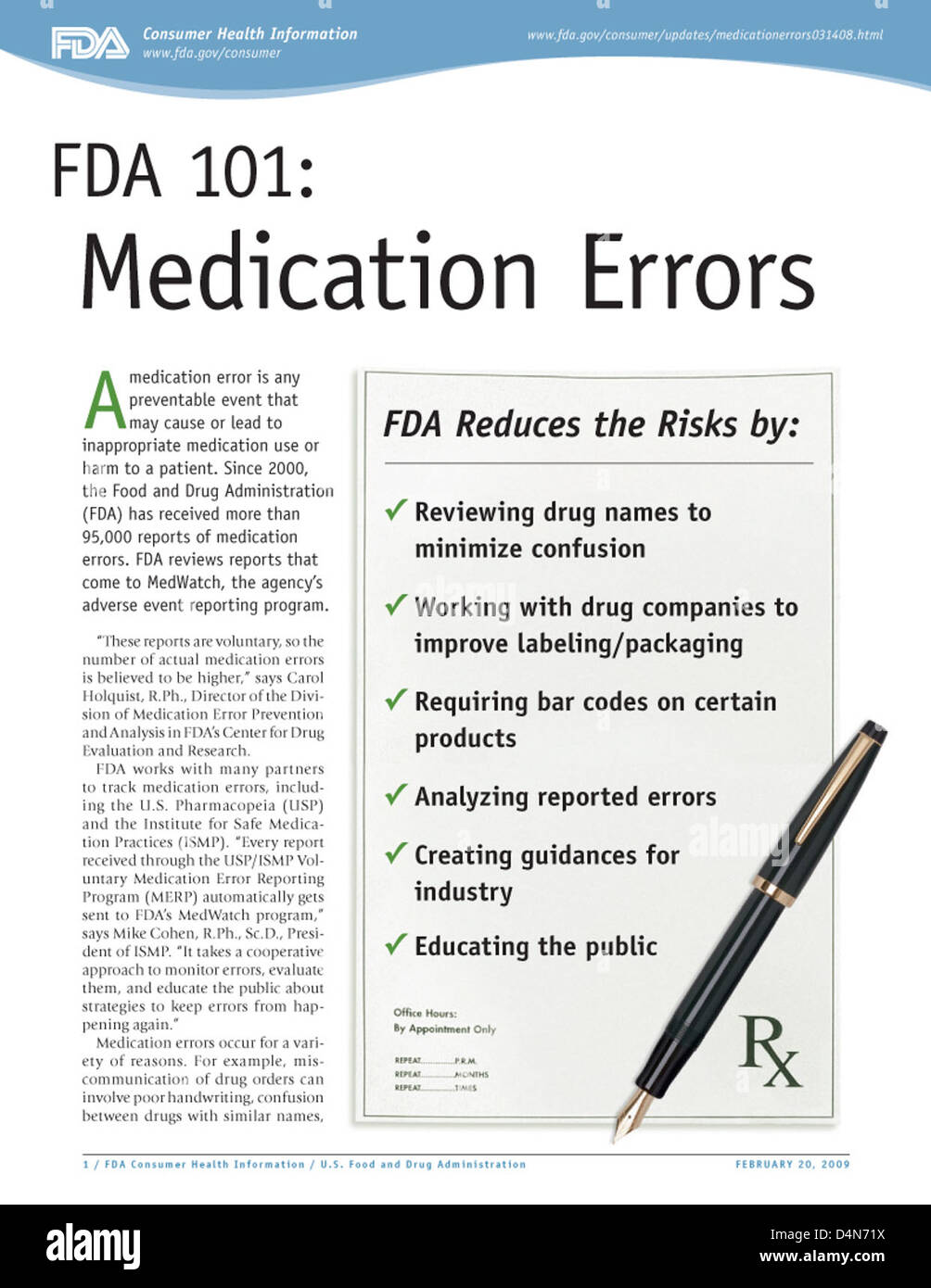 FDA 101 Medication Errors Stock Photo Alamy