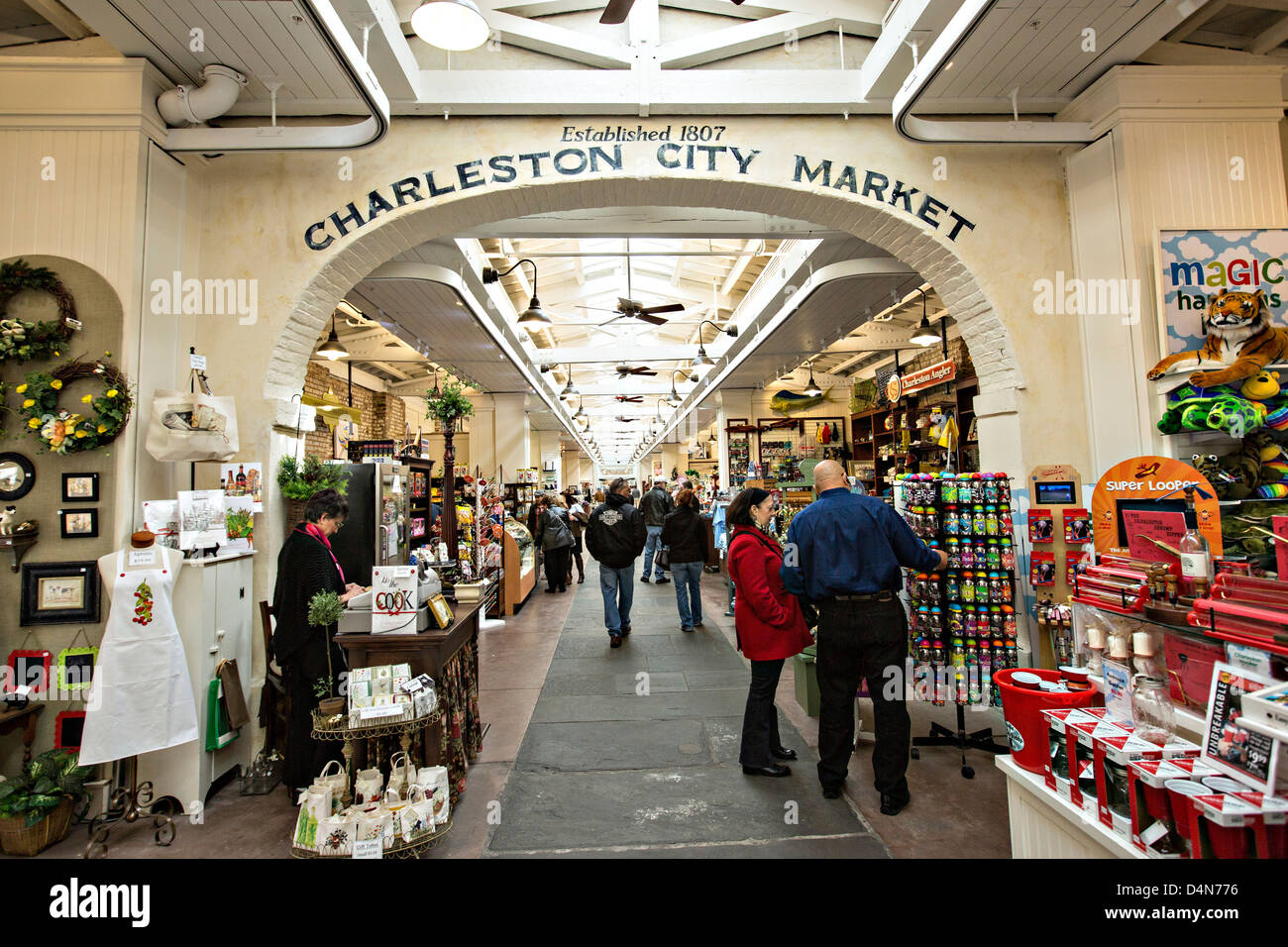 Historic Charleston City Market On Market Street In Charleston Sc Stock Photo Alamy