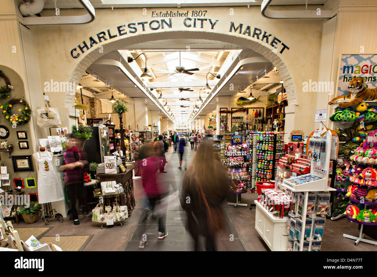 Historic Charleston City Market on Market Street in Charleston, SC