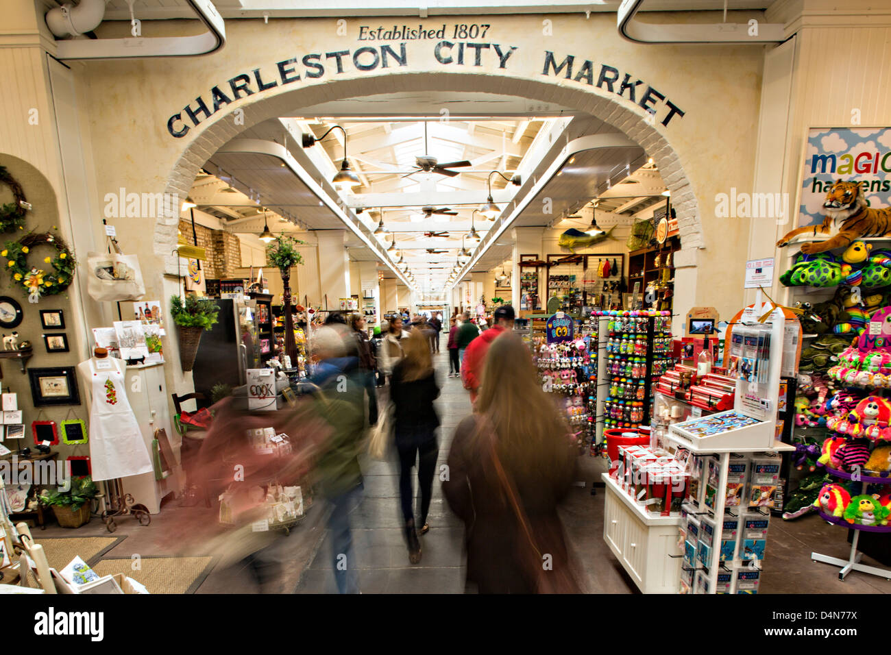 Historic Charleston City Market on Market Street in Charleston, SC