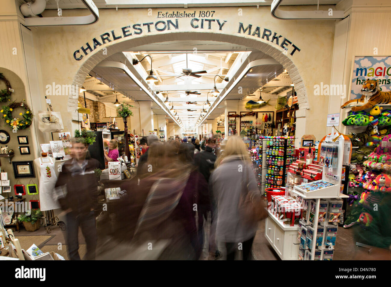 Historic Charleston City Market on Market Street in Charleston, SC