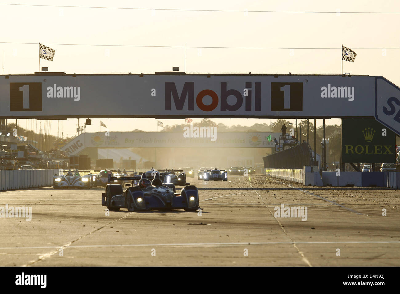 March 16, 2013 - Sebring, Florida, U.S - ALMS Round 1 Sebring 12 Hours,Sebring,FL, March 13-16 2013, DAVID CHENG, MIKE GUASCH, DAVID OSTELLA, PR1 Mathiasen Motorsports ORECA FLM09 (Credit Image: © Ron Bijlsma/ZUMAPRESS.com) Stock Photo