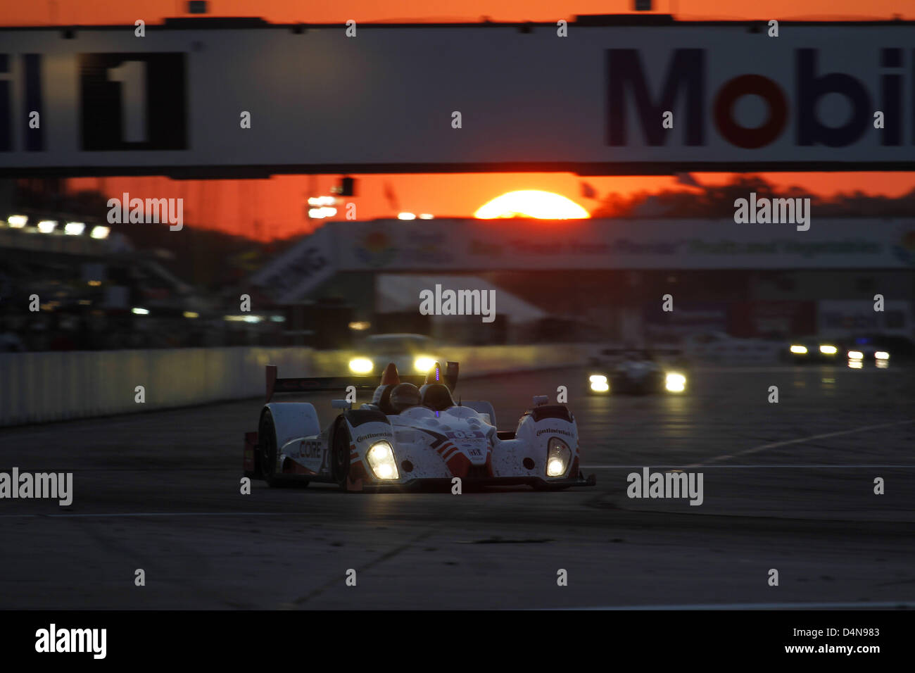 March 16, 2013 - Sebring, Florida, U.S - ALMS Round 1 Sebring 12 Hours,Sebring,FL, March 13-16 2013, JONATHAN BENNETT, COLIN BRAUN, MARK WILKINS, CORE Autosport ORECA FLM09 (Credit Image: © Ron Bijlsma/ZUMAPRESS.com) Stock Photo