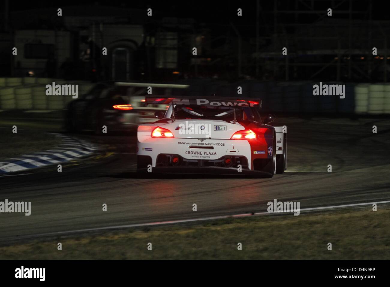 March 16, 2013 - Sebring, Florida, U.S - ALMS Round 1 Sebring 12 Hours,Sebring,FL, March 13-16 2013, BILL AUBERLEN, MAXIME MARTIN, JORG MULLER, Team RLL BMW Z4 GTE (Credit Image: © Ron Bijlsma/ZUMAPRESS.com) Stock Photo