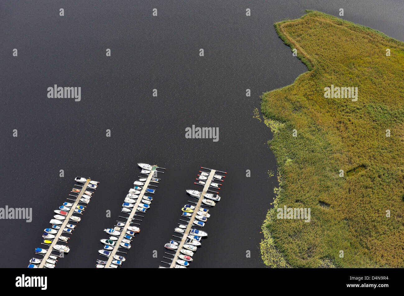 High angle view of marina, Karlstad, Värmland, Sweden, Europe Stock Photo
