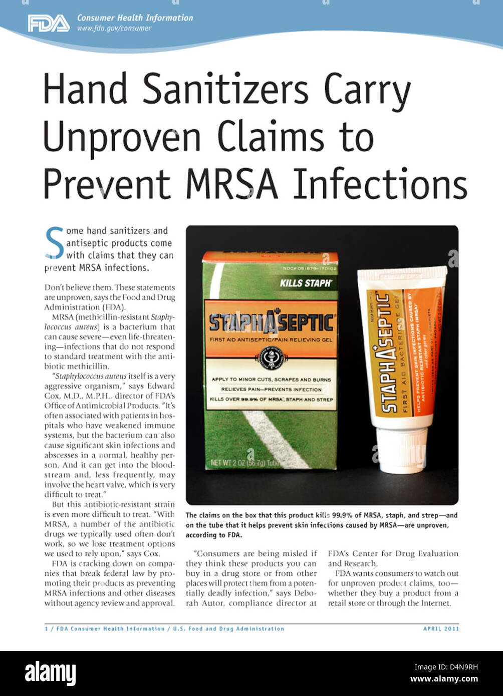 Hand Sanitizers Carry Unproven Claims to Prevent MRSA Infections Stock