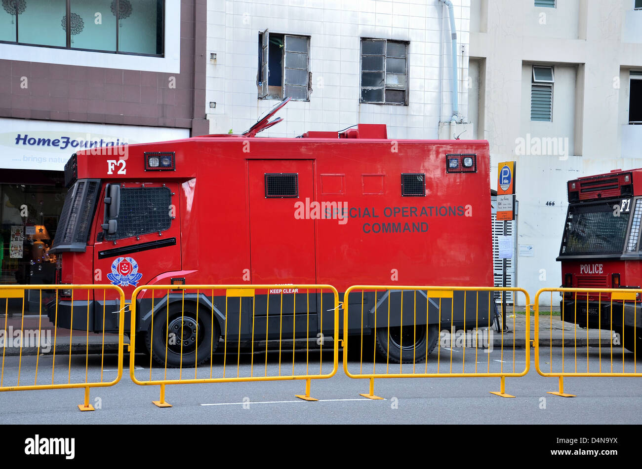 Special Operations Command police control vehicle - Singapore Stock Photo