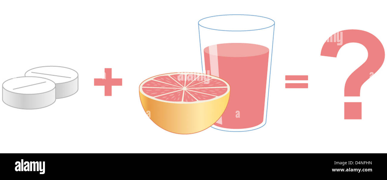 Grapefruit Juice and Medicine May Not Mix Stock Photo