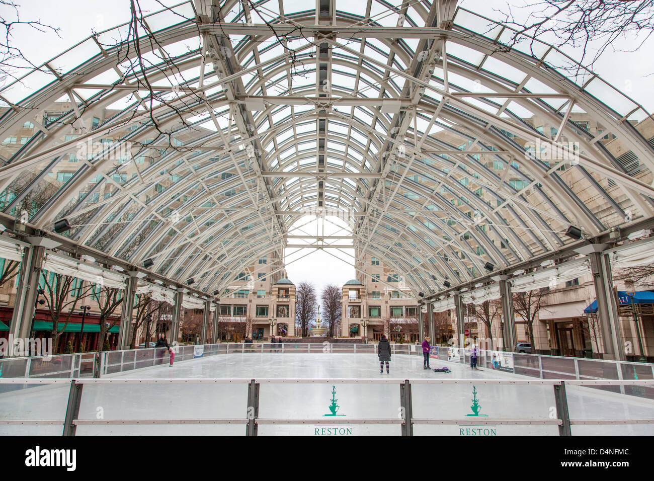 Skating rink, Reston town center, a planned community, Fairfax County