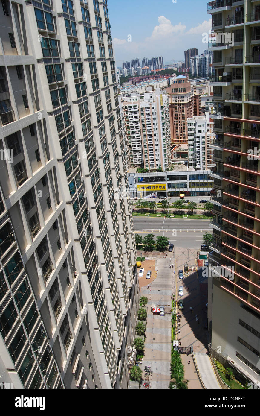 A view from the 24th floor of the Xin Shi Dai Residential Complex in ...