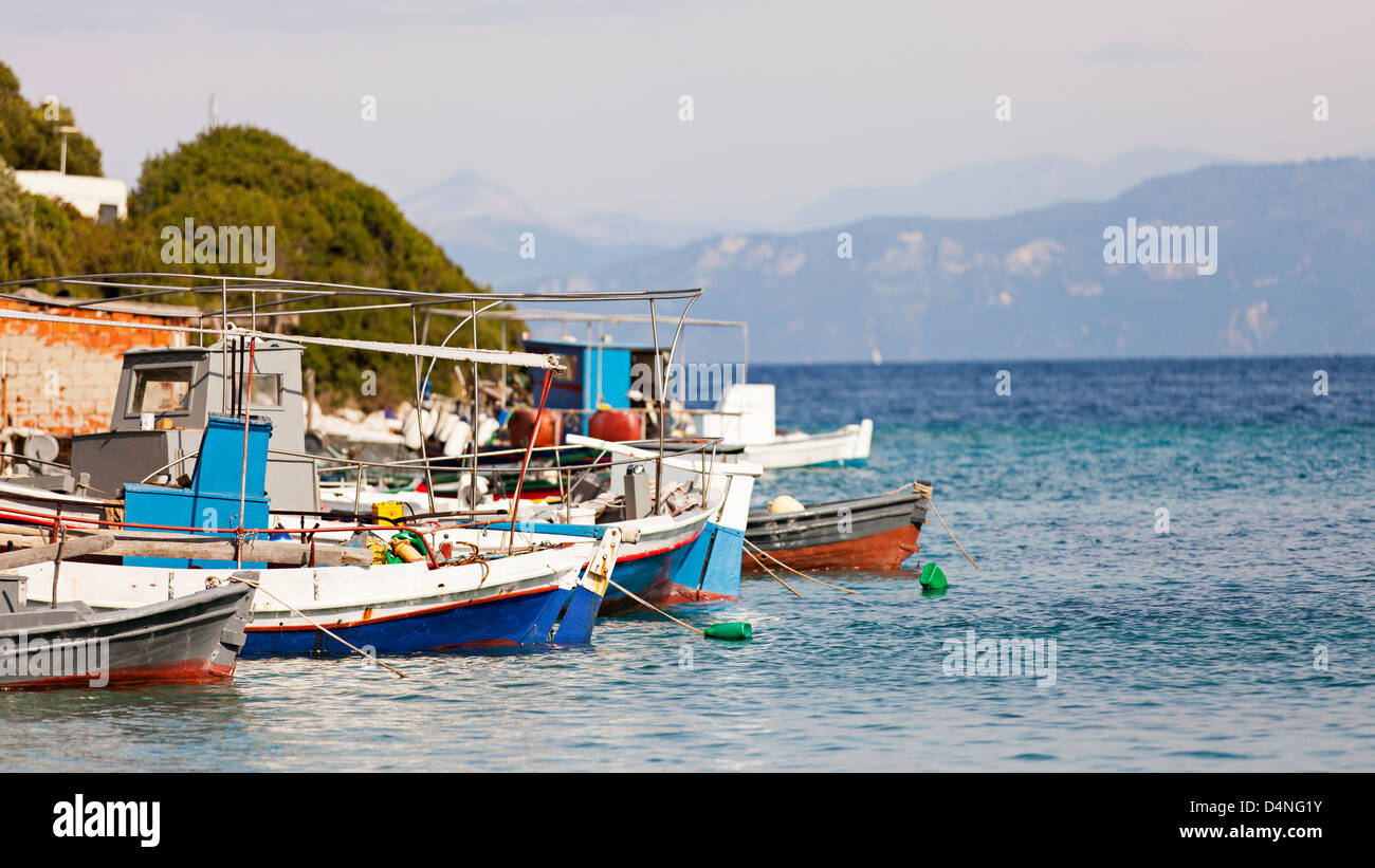 Greek Fishing Boats Stock Photo