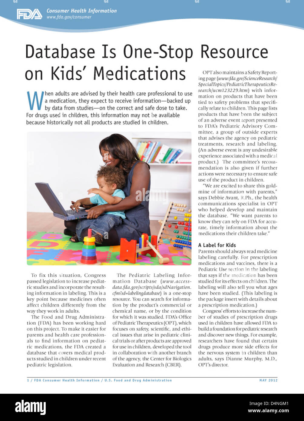 Database Is One-Stop Resource on Kids’ Medications Stock Photo